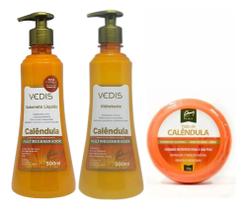 Kit Calêndula Sabonete 500ml+ Hidratante 500ml + Pasta 30g