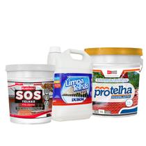 Kit Calha 2 - Rufo Líquido 3,6L + Limpa Telhas Dubom 5L + Protelha Powerlastic 18L