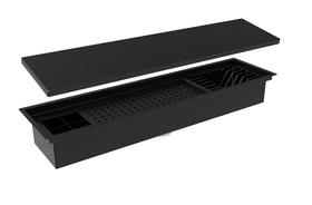 Kit Calha 75cm C/ Tampa + Lixeira 3,9l + Porta Esponja Preto Kit Calha 75cm C/ Tampa + Lixeira 3,9l + Porta Esponja Preto