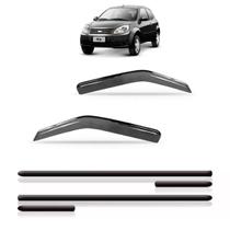 Kit Calha Chuva Para Ford Ka 97 Até 2012 2P + Friso Lateral