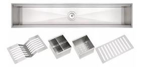 Kit Calha Organizador Escorredor Úmido Inox 90cm Tramontina