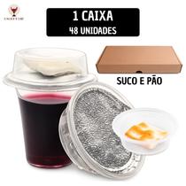 Kit Cálice Lacrado Suco Uva c/ Pão Ázimo Santa Ceia Pronta 48 unidades Natural Tampa Chapéu Smart Kit Cálice Lacrado Suco Uva c/ Pão Ázimo Santa Ceia Pronta 48 unidades Natural Tampa Chapéu Smart