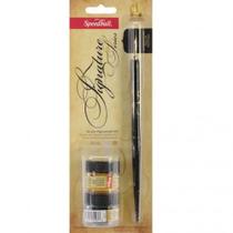 Kit Caligra Pena + Tinta (Ouro Preta) Signature Sinoart