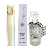 Kit Calma - Aromatizador Baby + Caixa com 10 Incensos de Camomila + Incensário Duplo de Bambu