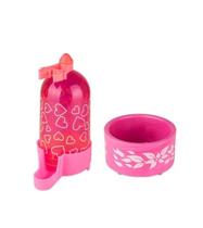 Kit calopsita grande injetfour comedouro e bebedouro rosa