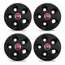 Kit Calota Ducato Centro Roda Aro 15 Preta Com adesivo 4un