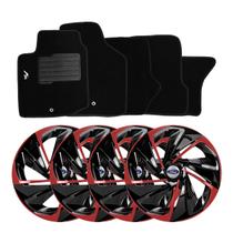 Kit Calota Esportiva Nitro 14 Black Red + Tapete Ford Ka Kit Calota Esportiva Nitro 14 Black Red + Tapete Ford Ka