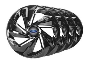 Kit Calota Nitro Aro 13 Preta Para Fiesta Ka Escort Modelo Universal
