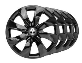 Kit Calota Prime Aro 13 Preta Para Sandero Logan Montadora Universal