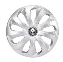 Kit Calota Velox Aro 13 Prata Para Sandero Logan Montadora Universal