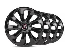 Kit Calota Velox Aro 14 Preta Para Palio Uno Mille Siena Punto Fiorino