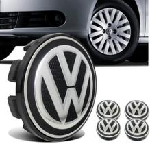Kit Calotinha Centro Miolo Roda 55mm Compatível Com VW Volkswagen Gol Polo Up Fox Voyage Parati Saveiro Bora SpaceFox