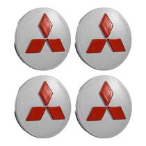 Kit Calotinha Roda Mitsubishi Asx Lancer Prata Vermelho 60mm