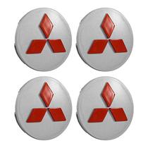 Kit Calotinha Roda Mitsubishi Asx Lancer Prata Vermelho 60mm
