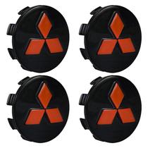 Kit Calotinha Roda Mitsubishi L200 Tr4 Preta Relevo Vermelho