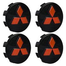 Kit Calotinha Roda Mitsubishi L200 Tr4 Preta Relevo Vermelho