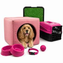 Kit Cama 3em1 Suede Pet Médio Sanitário Grama Transporte Acessórios Kit Cama 3em1 Suede Pet Médio Sanitário Grama Transporte Acessórios