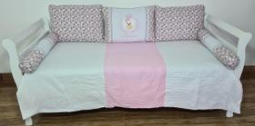 Kit Cama Babá Bicama 6 Pçs Quarto Princess Ursa Princesa Rosa Bebê