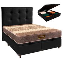 Kit Cama Box Bau + Cabeceira + Colchão Casal D26 - Ortophedic - Sankonfort