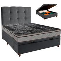 Kit Cama Box Bau + Cabeceira + Colchão Casal D28 - Conforto - Paropas