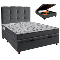 Kit Cama Box Bau + Cabeceira + Colchão Casal D33 - Iso100 - Ortobom Kit Cama Box Bau + Cabeceira + Colchão Casal D33 - Iso100 - Ortobom