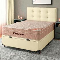 Kit Cama Box Bau + Cabeceira + Colchão Casal Molas Ensacadas - Airtech - Ortobom Kit Cama Box Bau + Cabeceira + Colchão Casal Molas Ensacadas - Airtech - Ortobom