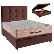 Kit Cama Box Bau + Cabeceira + Colchão Casal Molas Ensacadas - Airtech - Ortobom