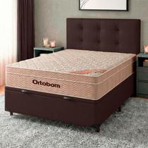 Kit Cama Box Bau + Cabeceira + Colchão Casal Molas Ensacadas - Airtech - Ortobom Kit Cama Box Bau + Cabeceira + Colchão Casal Molas Ensacadas - Airtech - Ortobom