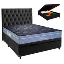 Kit Cama Box Bau + Cabeceira + Colchão Casal Molas Ensacadas - Petrus - Paropas