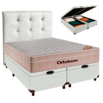 Kit Cama Box Bau + Cabeceira + Colchão Queen Molas Ensacadas - Airtech - Ortobom
