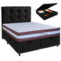 Kit Cama Box Bau + Cabeceira + Colchão Queen Molas Ensacadas - Legaccy - Paropas