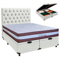 Kit Cama Box Bau + Cabeceira + Colchão Queen Molas Ensacadas - Legaccy - Paropas