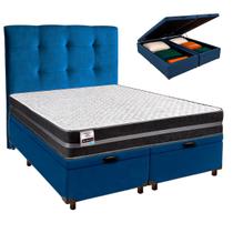 Kit Cama Box Bau + Cabeceira + Colchão Queen Molas Ultralastic - Bogota - Inducol