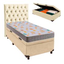Kit Cama Box Bau + Cabeceira + Colchão Solteiro D20 - D20 - Inducol