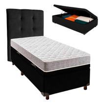 Kit Cama Box Bau + Cabeceira + Colchão Solteiro D23 - D23 - Inducol