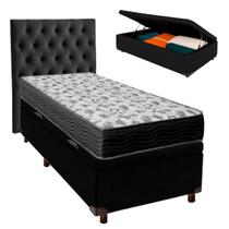 Kit Cama Box Bau + Cabeceira + Colchão Solteiro D33 - Iso100 - Ortobom
