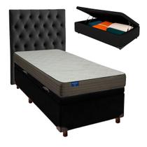 Kit Cama Box Bau + Cabeceira + Colchão Solteiro D33 - Orthotech - Inducol