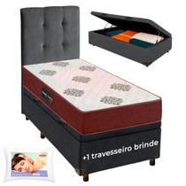Kit Cama Box Bau + Cabeceira + Colchão Solteiro D45 + Travesseiro Ortobom Kit Cama Box Bau + Cabeceira + Colchão Solteiro D45 + Travesseiro Ortobom