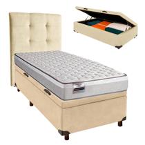 Kit Cama Box Bau + Cabeceira + Colchão Solteiro Molas Ensacadas - Hanover - Inducol Kit Cama Box Bau + Cabeceira + Colchão Solteiro Molas Ensacadas - Hanover - Inducol