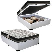 Kit Cama Box Baú Casal Iso Dupla Face Espuma material sintético Branco Ortobom Kit Cama Box Baú Casal Iso Dupla Face Espuma material sintético Branco Ortobom
