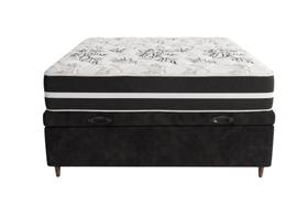 Kit Cama Box Baú Casal Suede Preto + Colchão Mola Ensacada Star Classic Black - 138x188 - Comfort Prime Kit Cama Box Baú Casal Suede Preto + Colchão Mola Ensacada Star Classic Black - 138x188 - Comfort Prime
