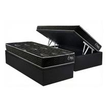 Kit Cama Box Baú Solteiro Onix Molas Ensacadas Euro Pillow Preto Kappesberg Kit Cama Box Baú Solteiro Onix Molas Ensacadas Euro Pillow Preto Kappesberg