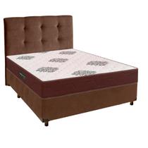 Kit Cama Box + Cabeceira + Colchão Casal D45 Inovaflex - Marrom Kit Cama Box + Cabeceira + Colchão Casal D45 Inovaflex - Marrom
