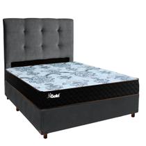 Kit Cama Box + Cabeceira + Colchão Casal Molas Ensacadas - Life Gold - Paropas