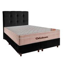 Kit Cama Box + Cabeceira + Colchão Queen Molas Ensacadas - Airtech - Ortobom