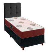 Kit Cama Box + Cabeceira + Colchão Solteiro D45 Inovaflex - Cinza Kit Cama Box + Cabeceira + Colchão Solteiro D45 Inovaflex - Cinza