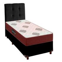 Kit Cama Box + Cabeceira + Colchão Solteiro D45 Inovaflex - Preto