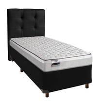 Kit Cama Box + Cabeceira + Colchão Solteiro Molas Ensacadas - Hanover - Inducol