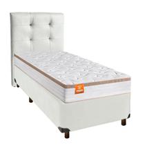 Kit Cama Box + Cabeceira + Colchão Solteiro Molas Ensacadas - Isis - Inducol