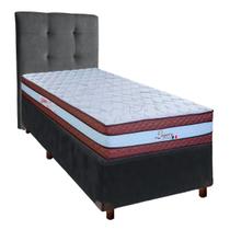 Kit Cama Box + Cabeceira + Colchão Solteiro Molas Ensacadas - Legaccy - Paropas Kit Cama Box + Cabeceira + Colchão Solteiro Molas Ensacadas - Legaccy - Paropas